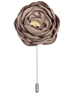 DÉCLIC Peony Flower Lapel Pin - Mushroom