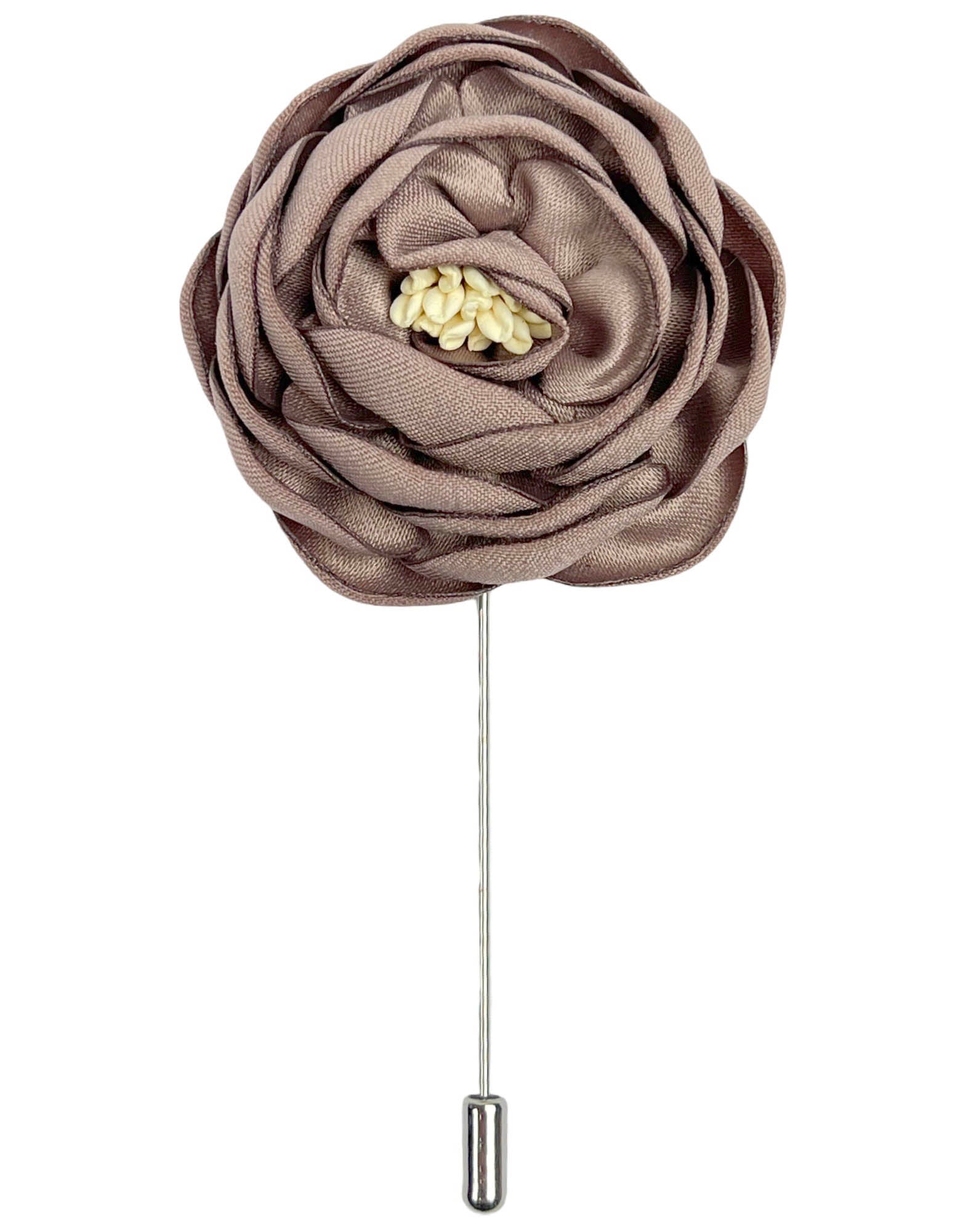 DÉCLIC Peony Flower Lapel Pin - Mushroom