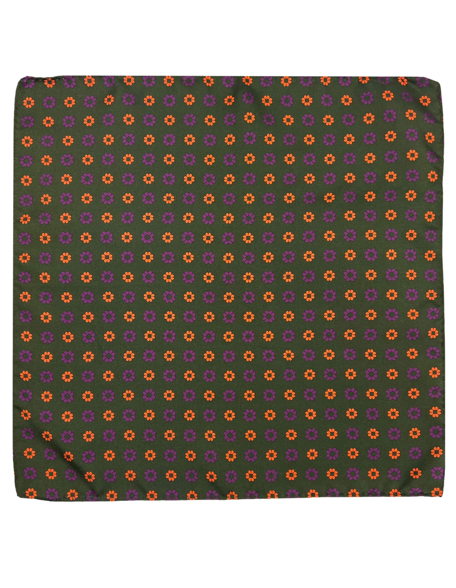 CANTINI Primula Patterned Pocket Square - Khaki