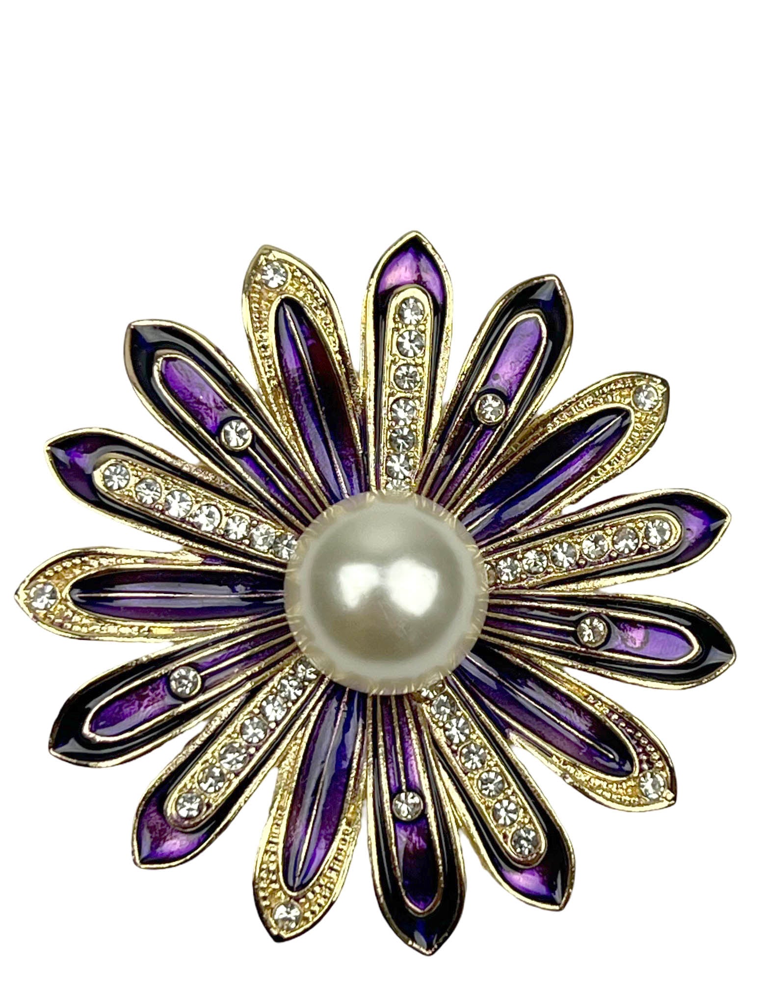 DÉCLIC Purple Crystal Pin - Gold