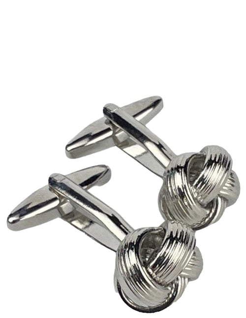 DÉCLIC Metal Ribbon Knot Cufflink - Silver