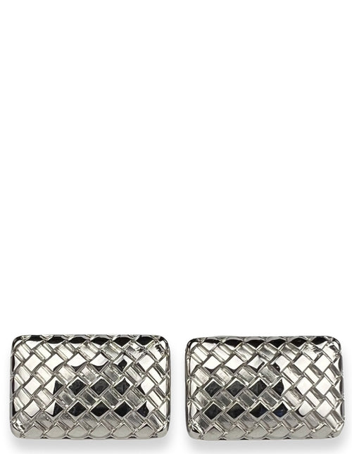 DÉCLIC Rough Texture Rectangle Cufflink - Silver