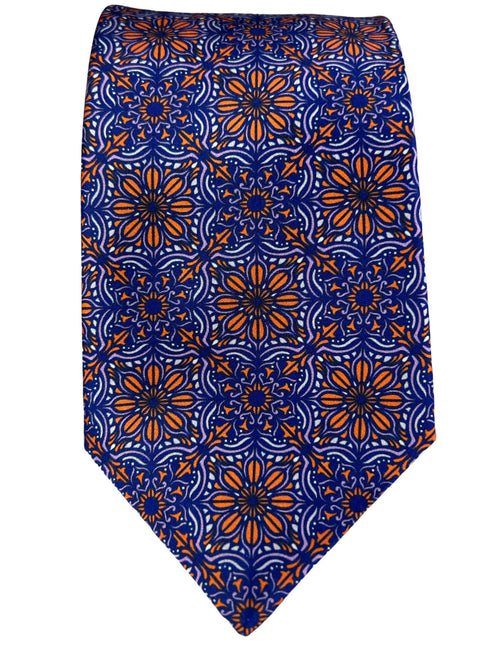 Silvio Fiorello Bronte Patterned Tie - Orange