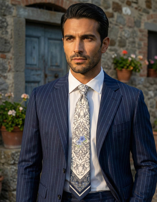Silvio Fiorello Ciavolo Baroque Tie - White
