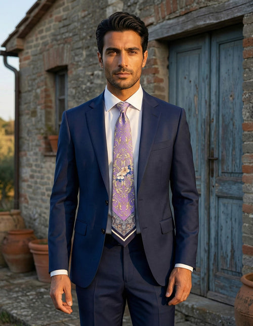 Silvio Fiorello Ciavolo Baroque Tie - Lavender