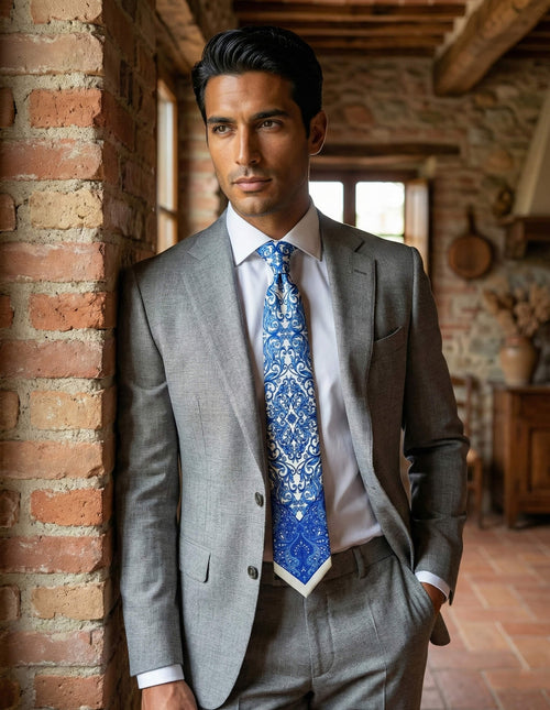 Silvio Fiorello Tindari Paisley Tie - Blue