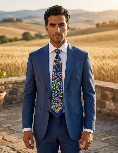 Silvio Fiorello Jianni Floral Tie - Navy