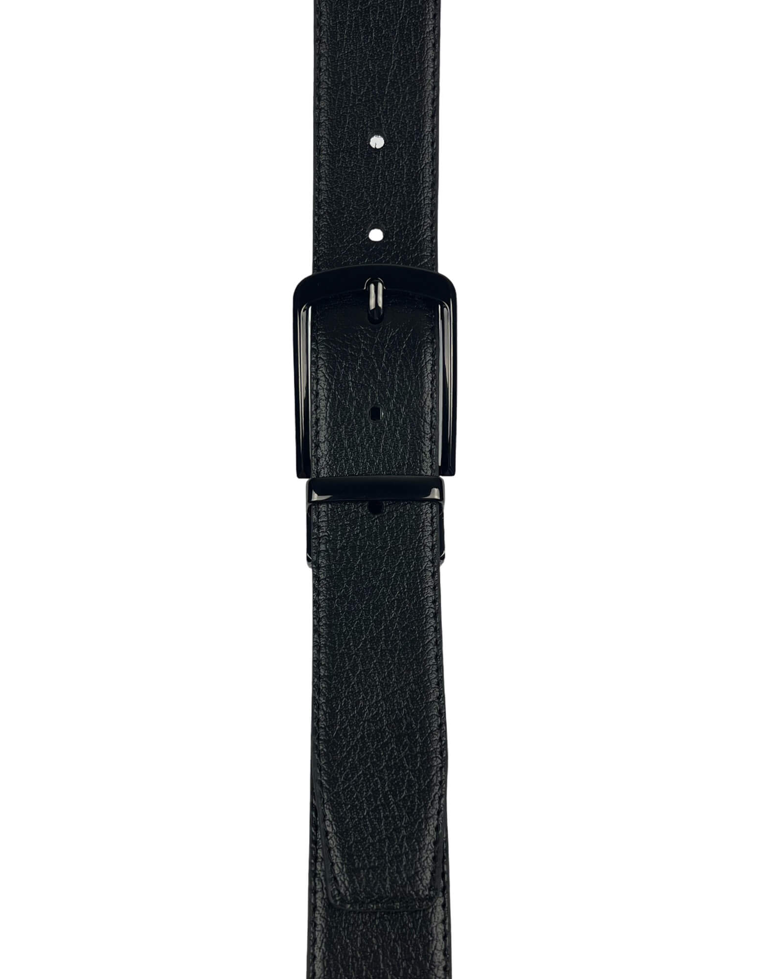 DÉCLIC Reversible Textured Leather Belt - Black/Brown