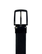 DÉCLIC Reversible Textured Leather Belt - Black/Brown