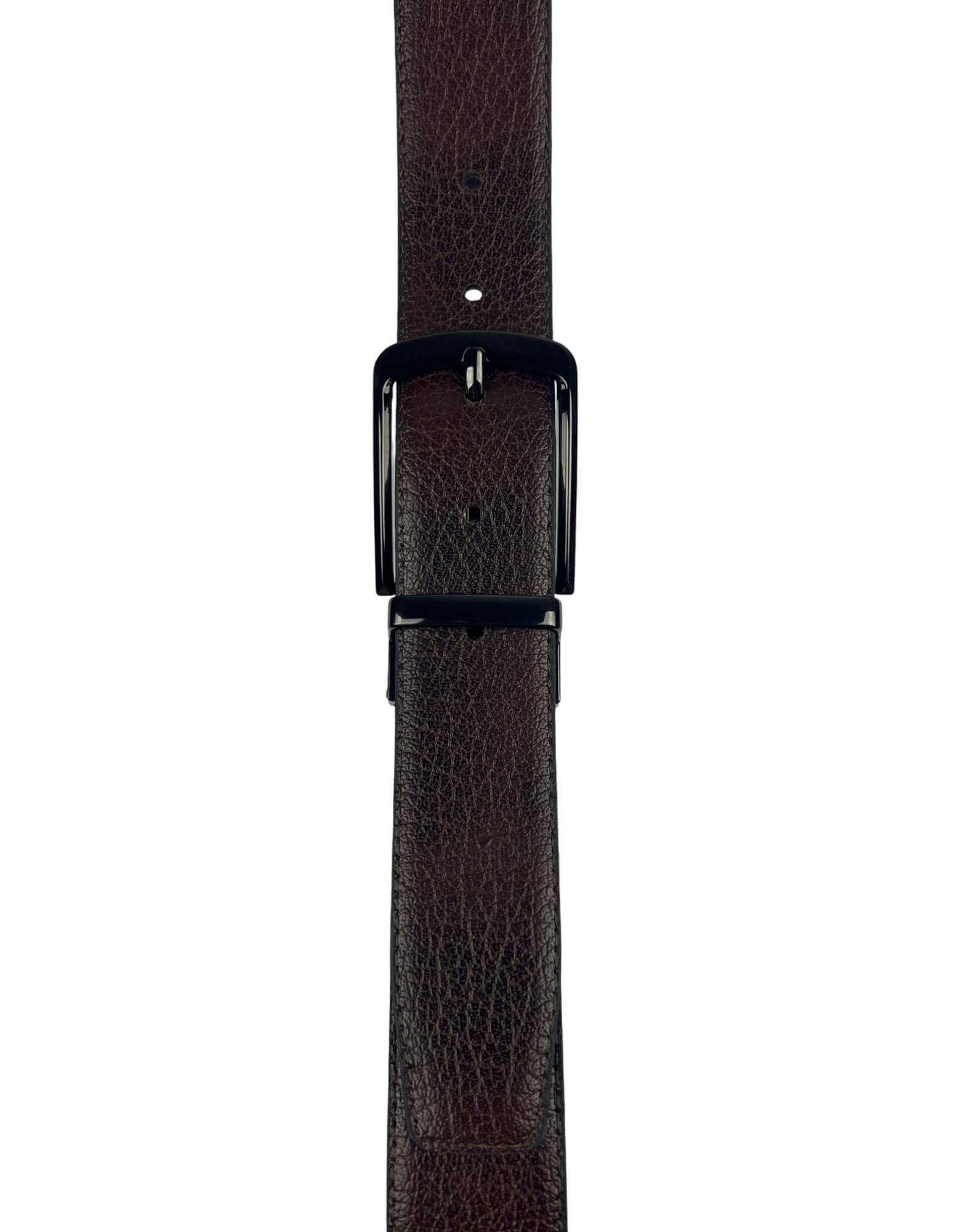 DÉCLIC Reversible Textured Leather Belt - Black/Brown