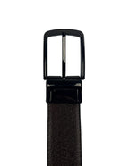 DÉCLIC Reversible Textured Leather Belt - Black/Brown