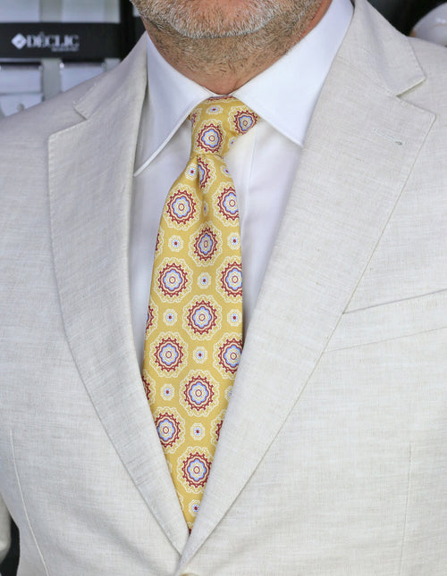 DÉCLIC Salerno Patterned Tie - Yellow