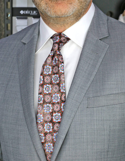 DÉCLIC Termini Pattern Tie - Brown