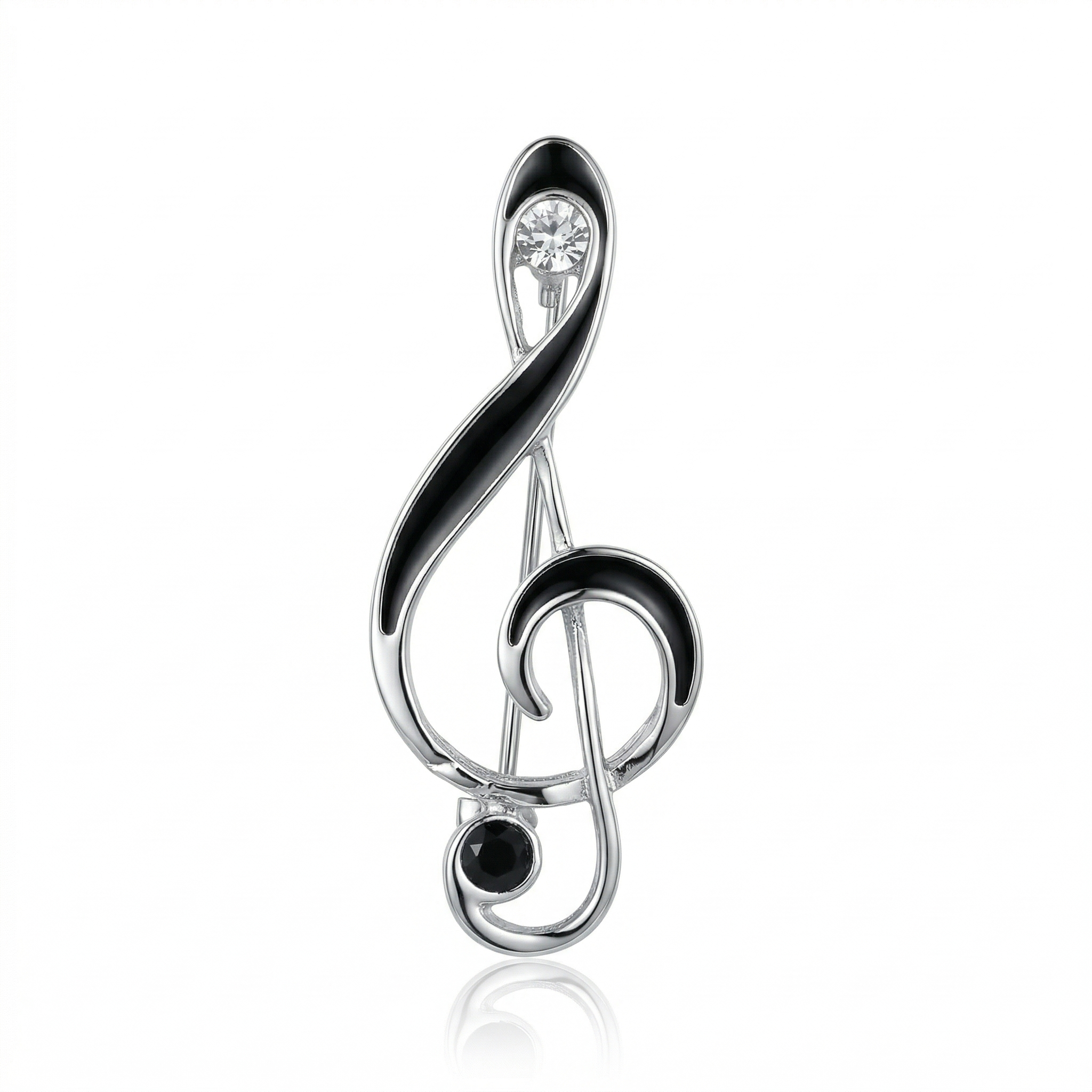 Treble Clef Pin - Silver