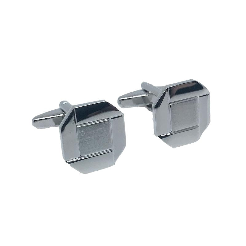 DÉCLIC Octagonal Square Center Cufflink - Silver