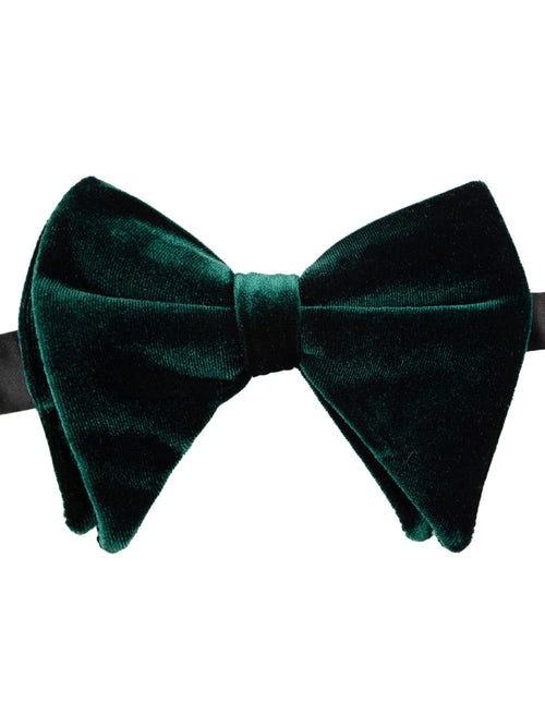 DÉCLIC Oversized Velvet Bow Tie - Green