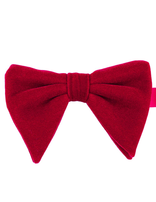 DÉCLIC Floppy Velvet Bow Tie - Red