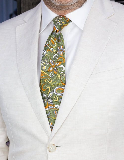 DÉCLIC Volterra Paisley Tie - Green