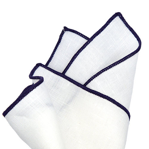 JA Linen Edged Pocket Square - Purple