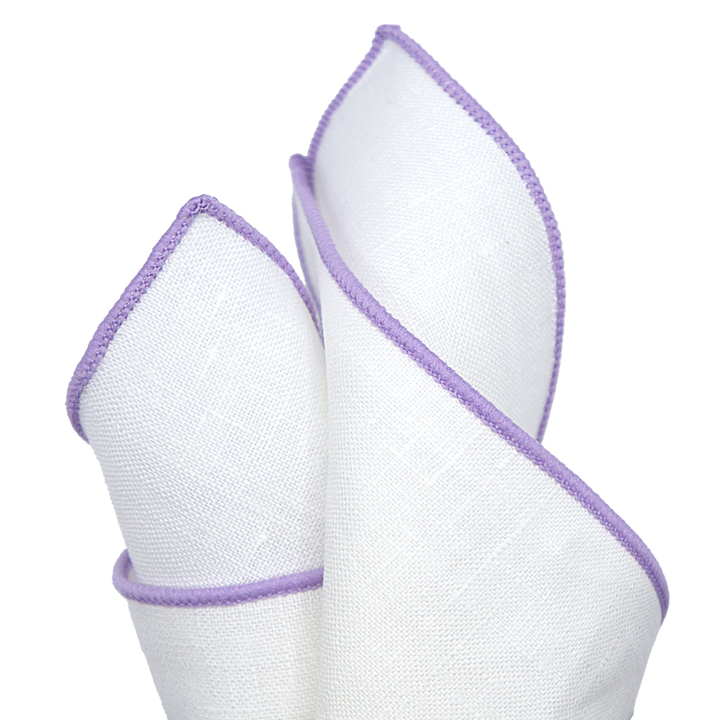 JA Linen Edged Pocket Square - Lavender
