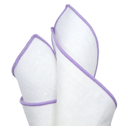 JA Linen Edged Pocket Square - Lavender