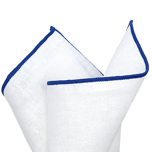 JA Linen Edged Pocket Square - Royal Blue
