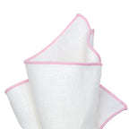 JA Linen Edged Pocket Square - Pink