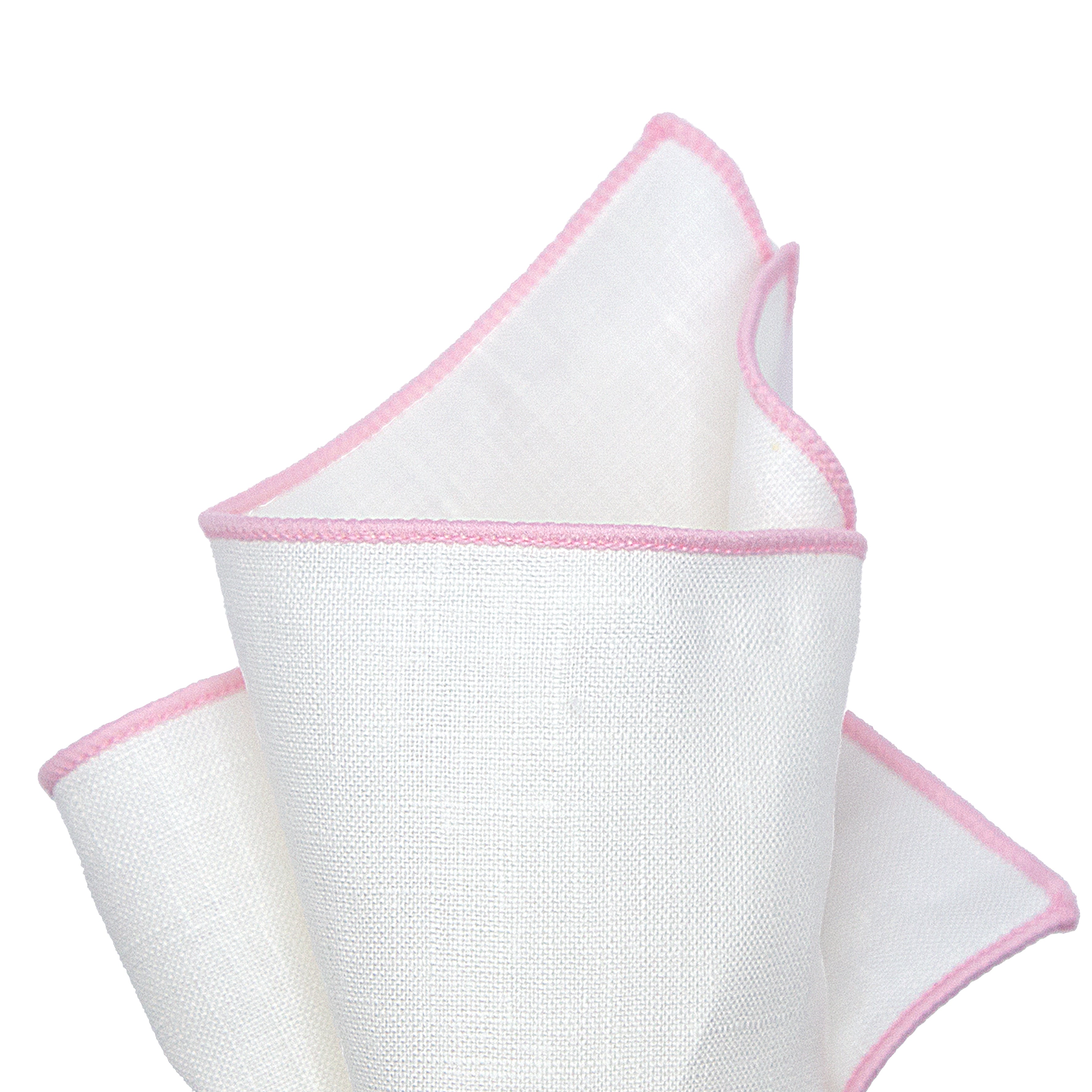 JA Linen Edged Pocket Square - Pink
