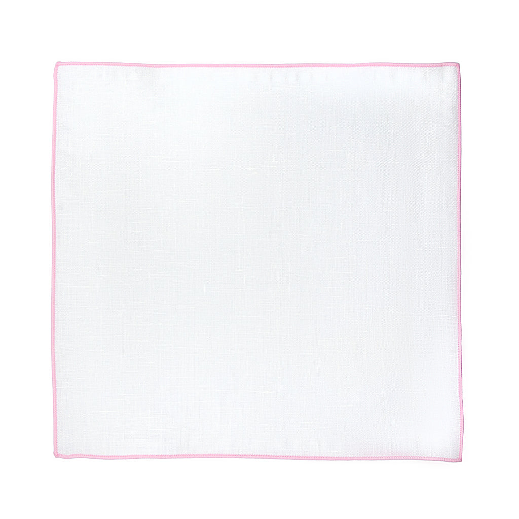 JA Linen Edged Pocket Square - Pink
