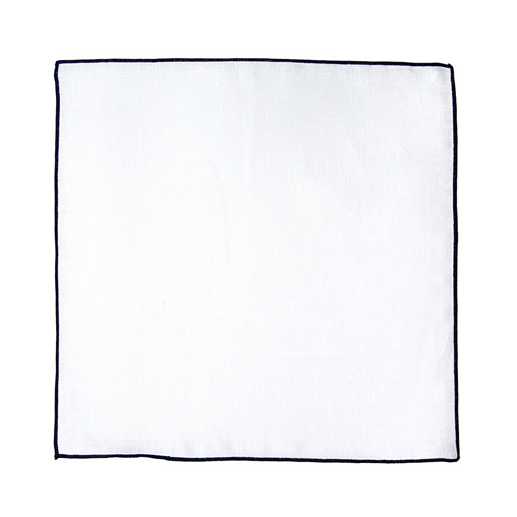 JA Linen Edged Pocket Square - Navy