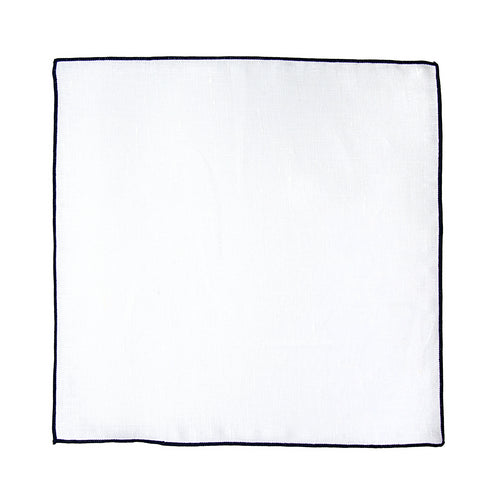 JA Linen Edged Pocket Square - Navy