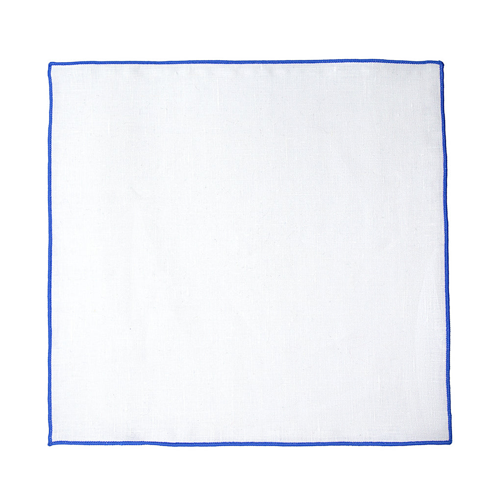 JA Linen Edged Pocket Square - Blue