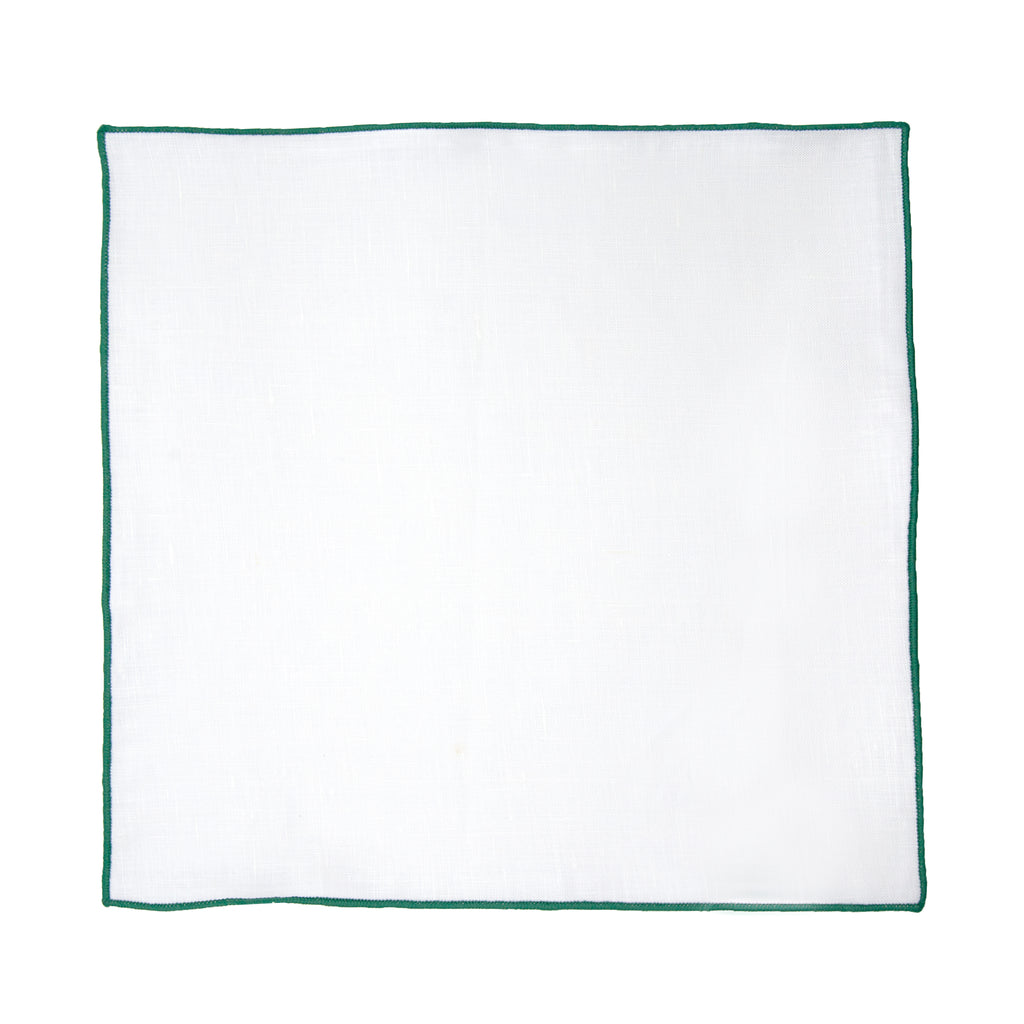 JA Linen Edged Pocket Square - Green