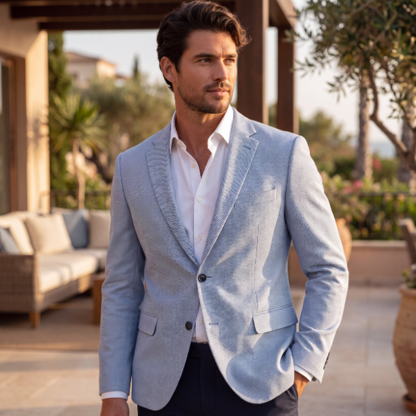 JF 'Hunter' Knitted Jacket - Sky