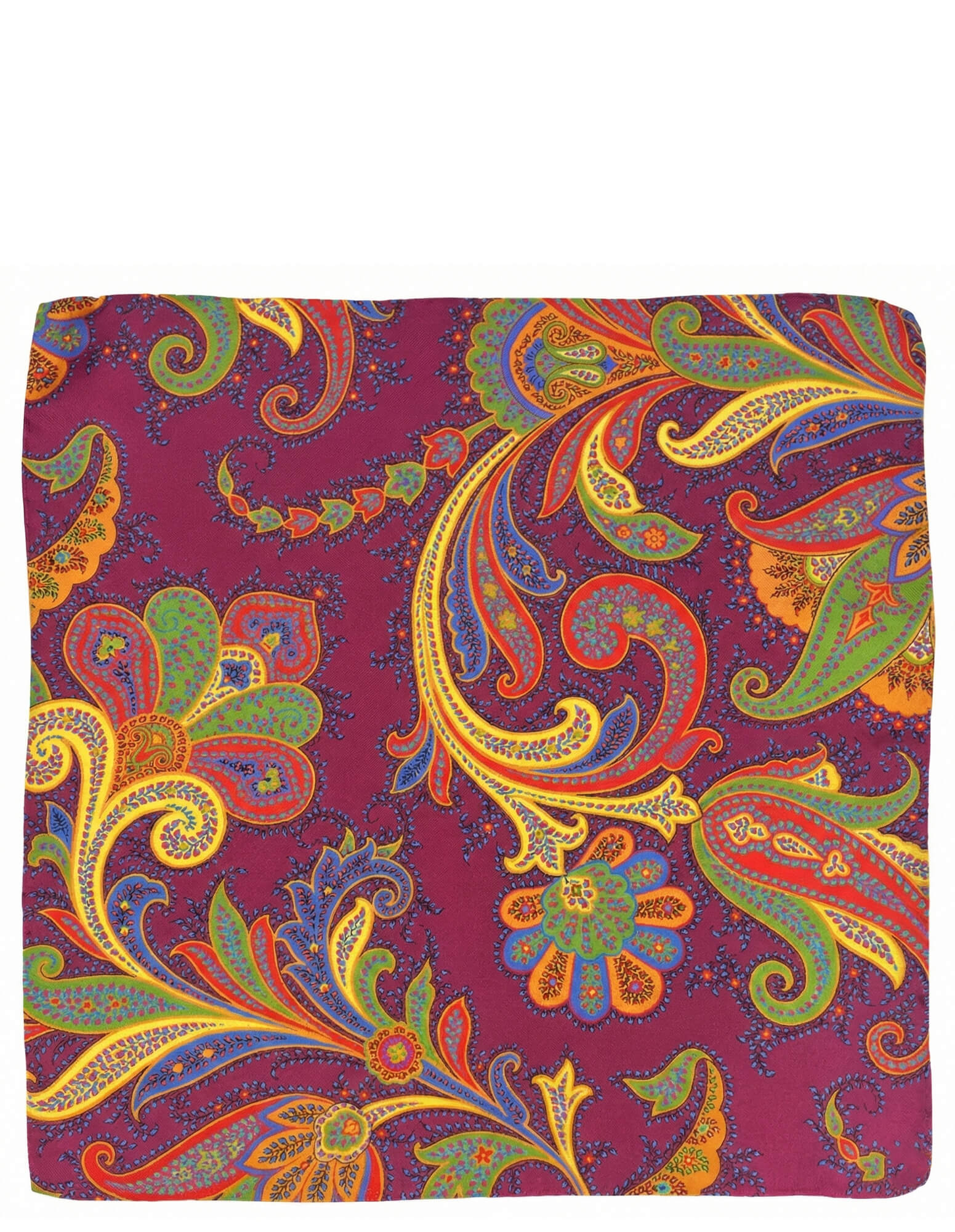 CANTINI Avola Paisley Pocket Square - Magenta