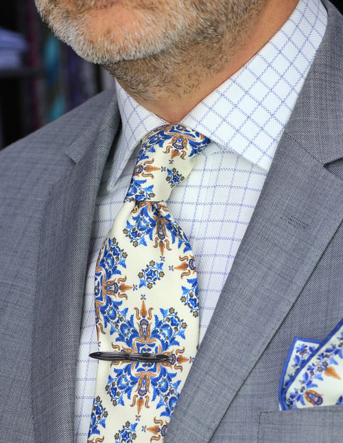 DÉCLIC Ashington Floral Tie - Cream