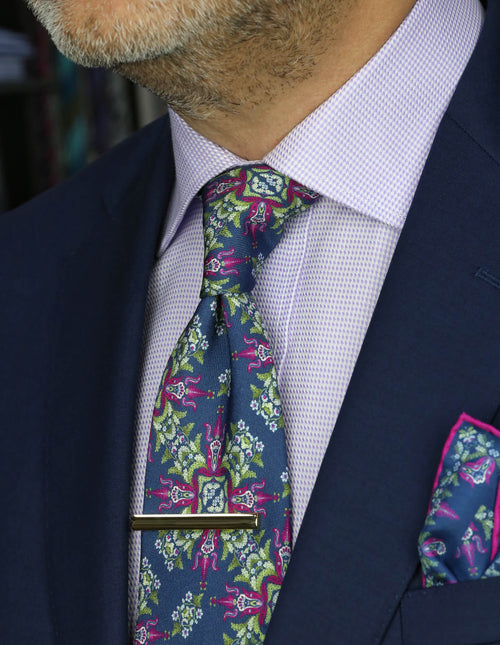 DÉCLIC Ashington Floral Tie - Navy