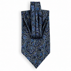 DÉCLIC Bellagio Silk Cravat – Midnight Blue