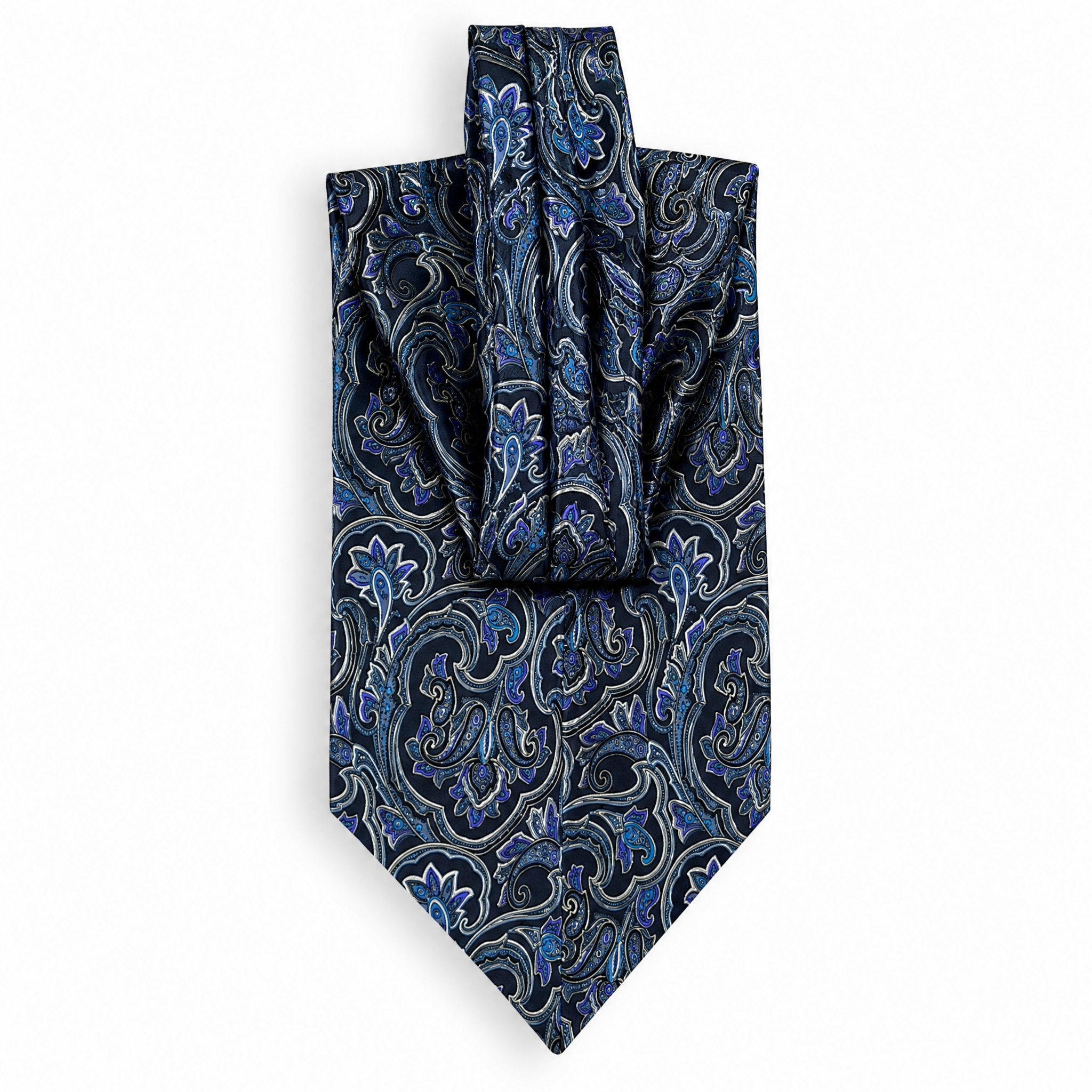 DÉCLIC Bellagio Silk Cravat – Midnight Blue