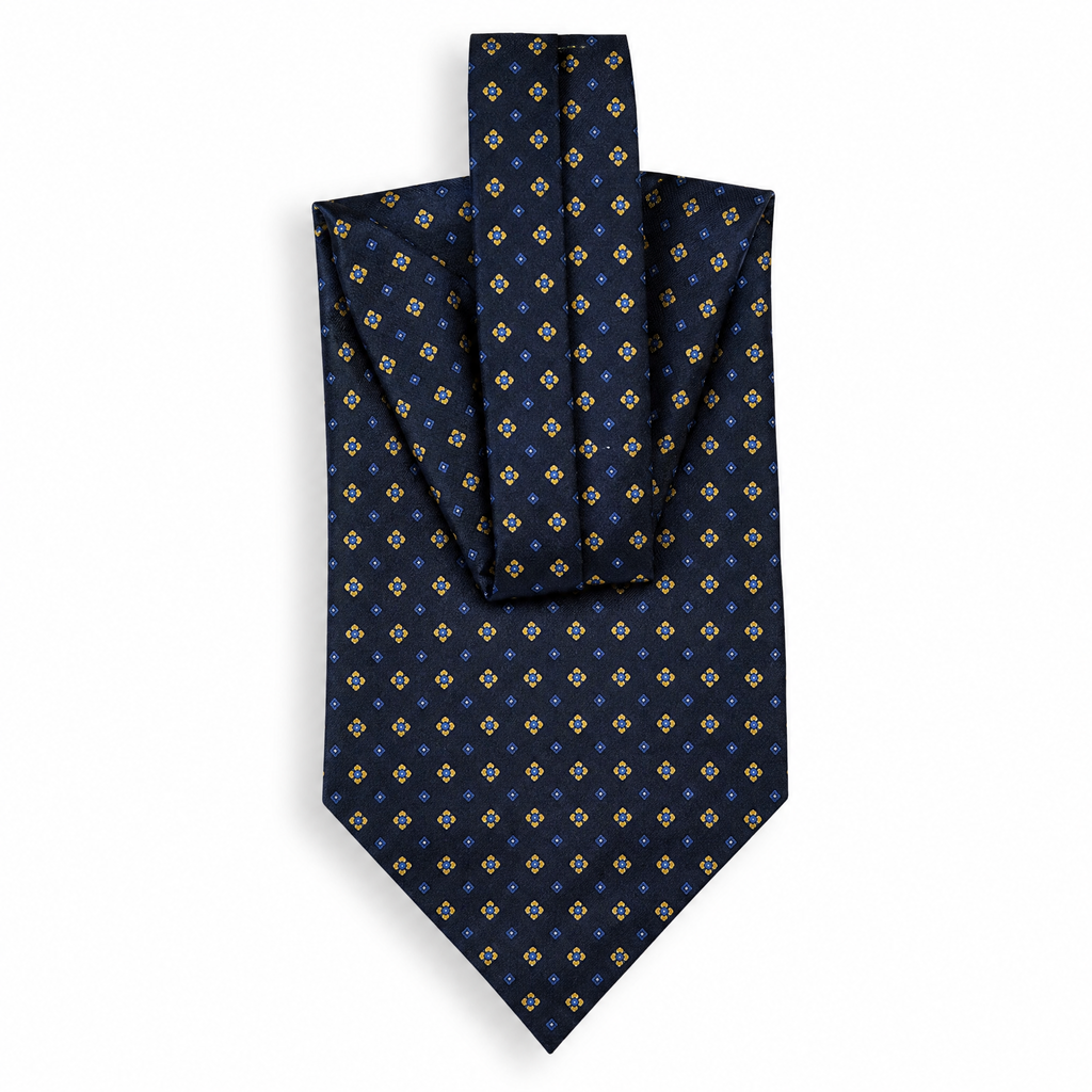 DÉCLIC Beaumont Silk Cravat – Navy