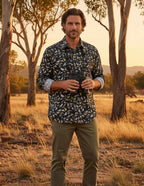 JF 'Birds' Print Shirt - Navy