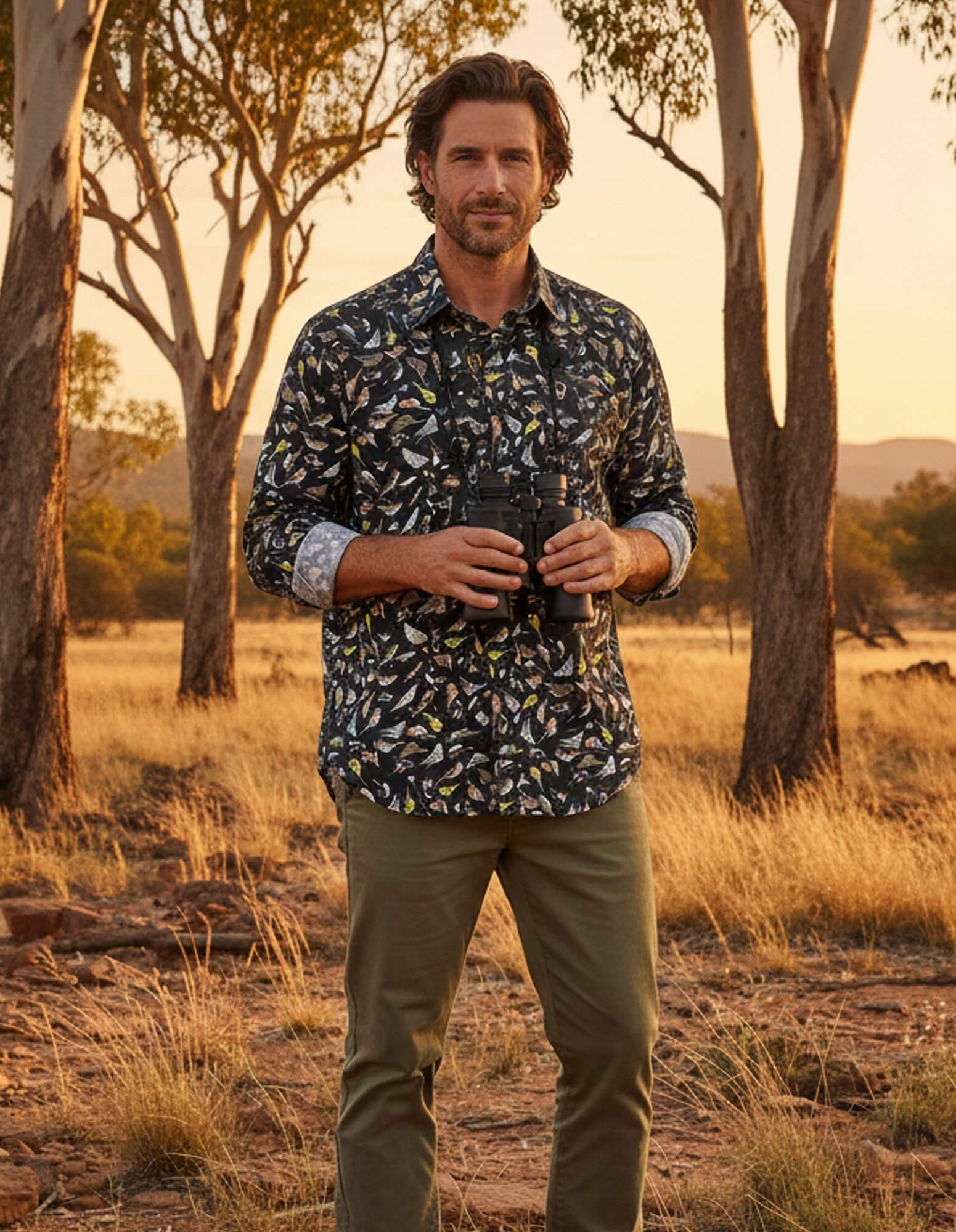 JF 'Birds' Print Shirt - Navy