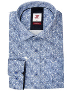 JF 'Blue Leaves' Print Shirt - Blue
