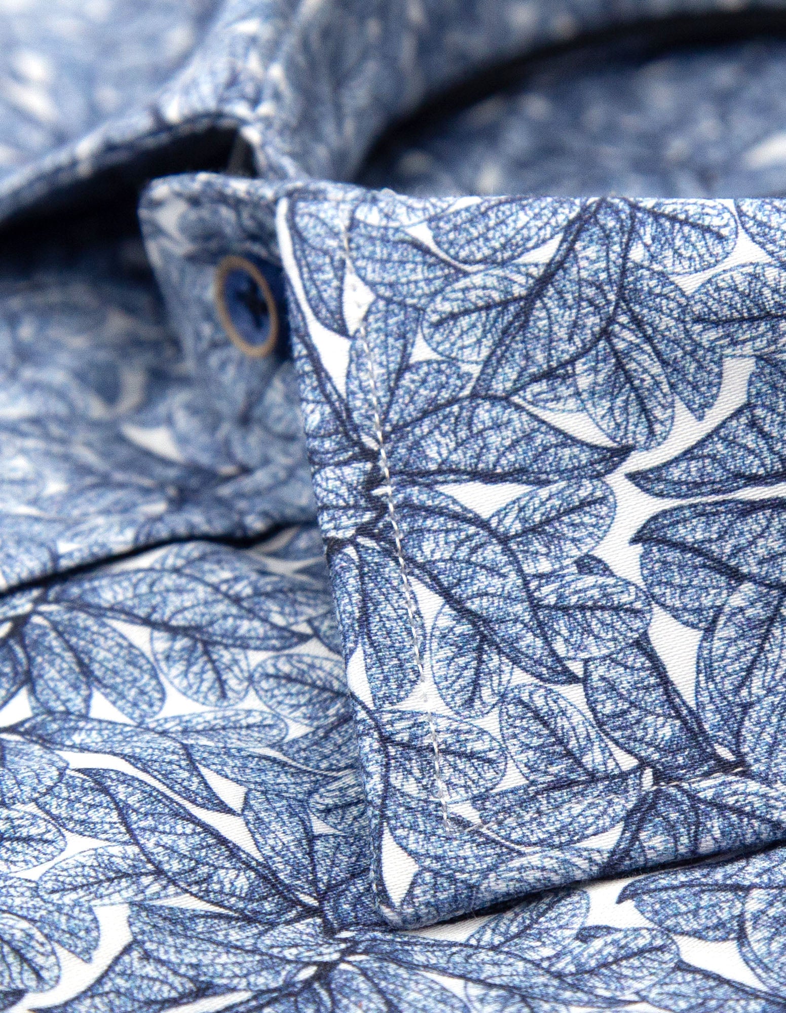 JF 'Blue Leaves' Print Shirt - Blue