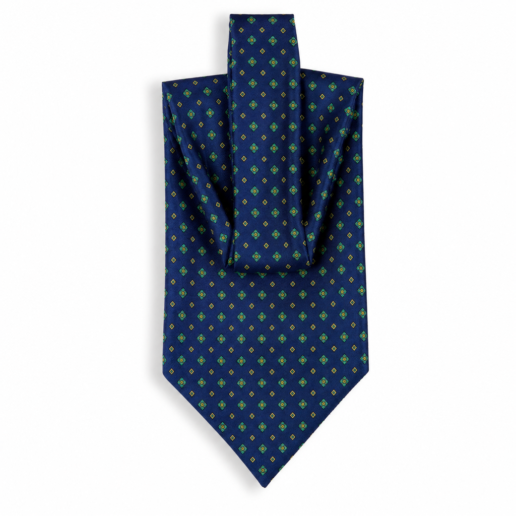 DÉCLIC Astoria Silk Cravat – Blue/Green