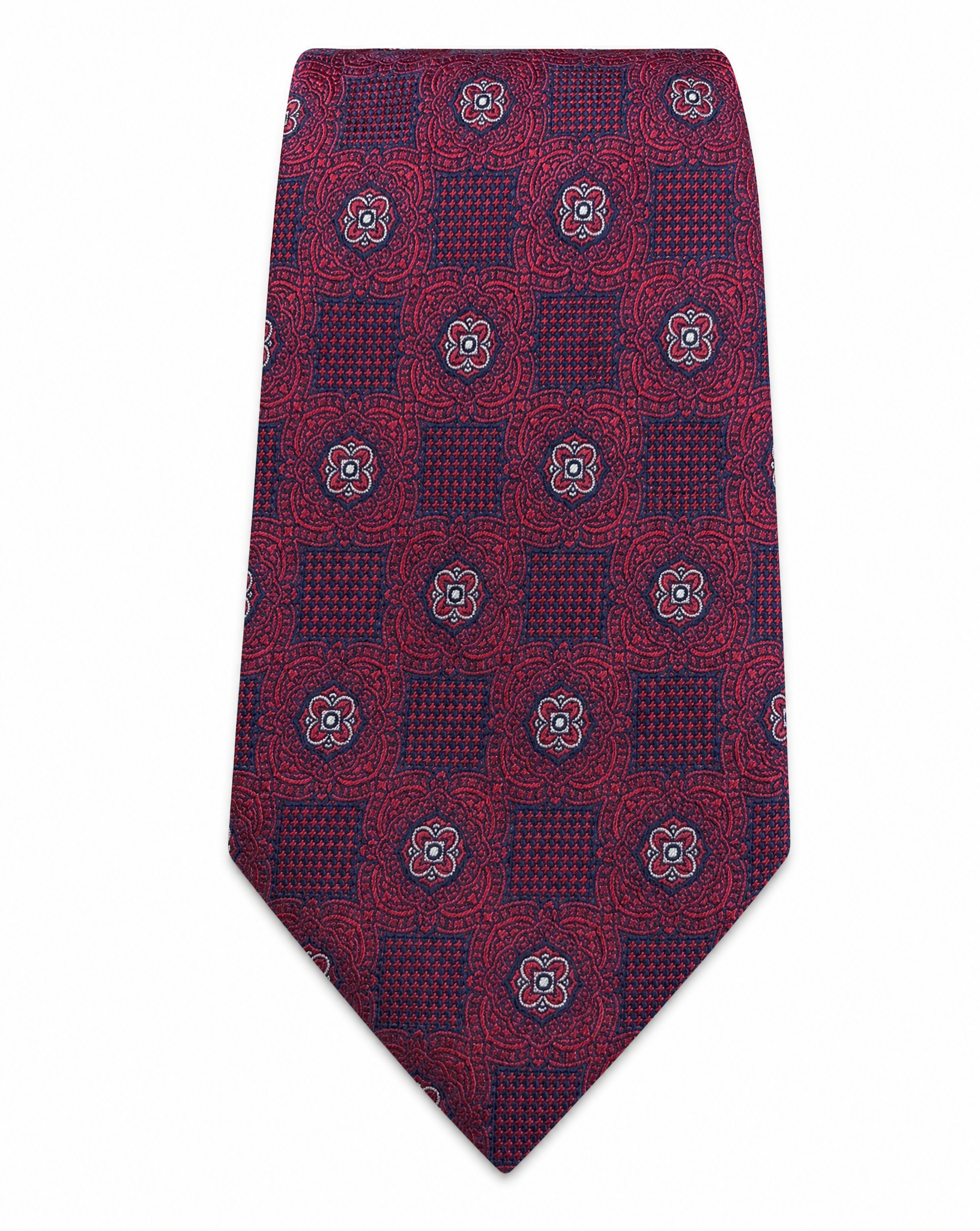 DÉCLIC Sinclair Medallion Tie -  Burgundy
