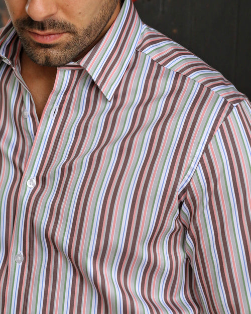 DÉCLIC Caramella Stripe Shirt - Brown