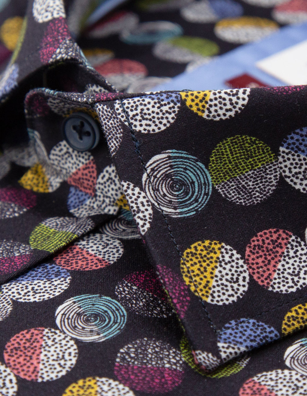 JF 'Circular' Print Shirt - Navy