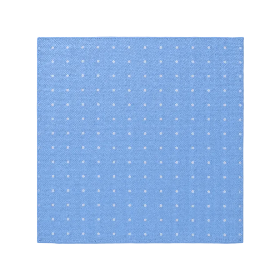 DÉCLIC Classic Spot Pocket Square - Blue/White