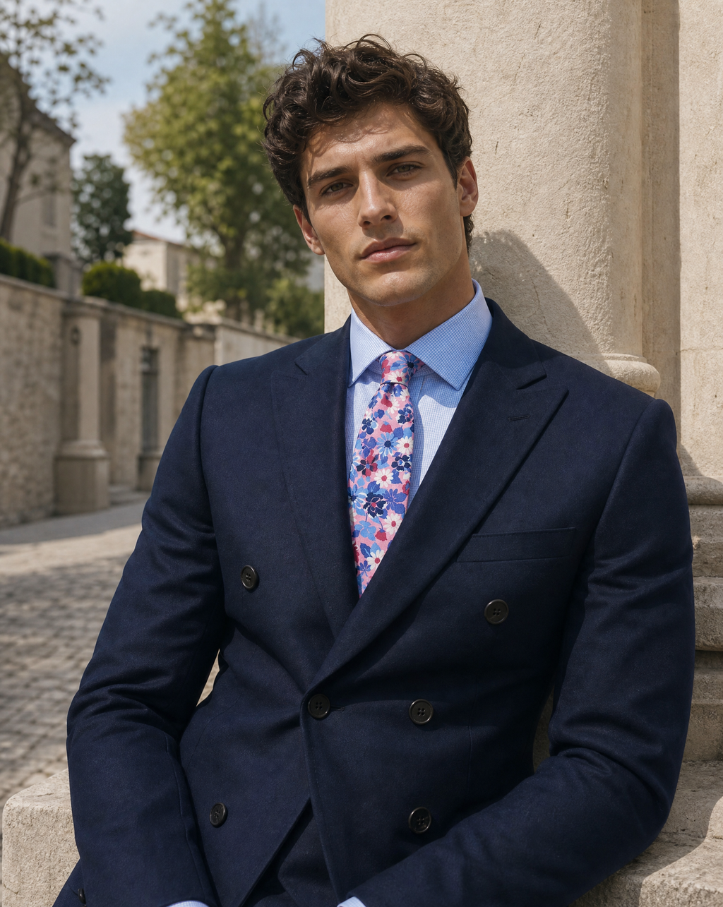 DÉCLIC The Primrose Floral Tie - Pink
